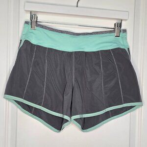 Lululemon Run Short 4" - 6 Grey/Toothpaste